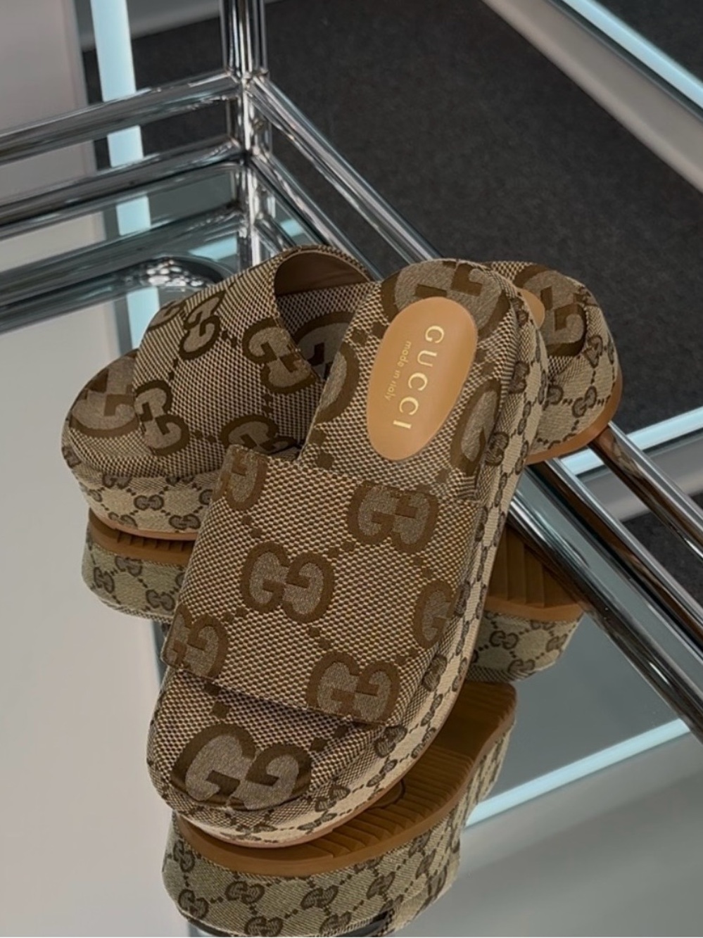 Gucci Platform Sandal Slides - Picture 1 of 10